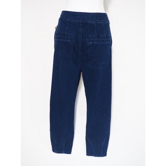 Pilcro Anthropologie Blue Dark Wash Denim Straight Leg High Rise Jeans, Size 27 - Picture 6 of 16